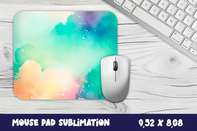 Mouse Pad PNG Abstract Multicolored watercolor Sublimation