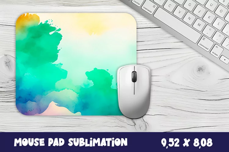 Mouse Pad PNG Abstract Multicolored watercolor Sublimation