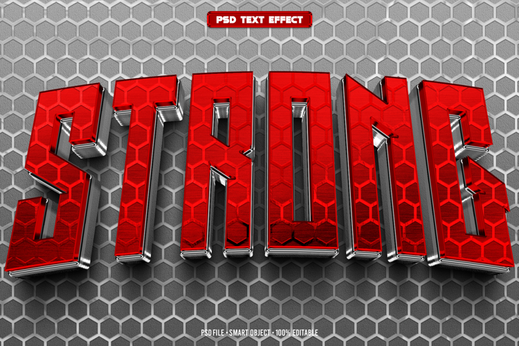 Strong 3D editable text effect