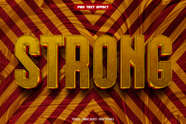 Strong 3D editable text effect