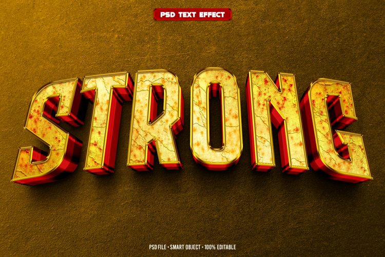 Strong 3D editable text effect