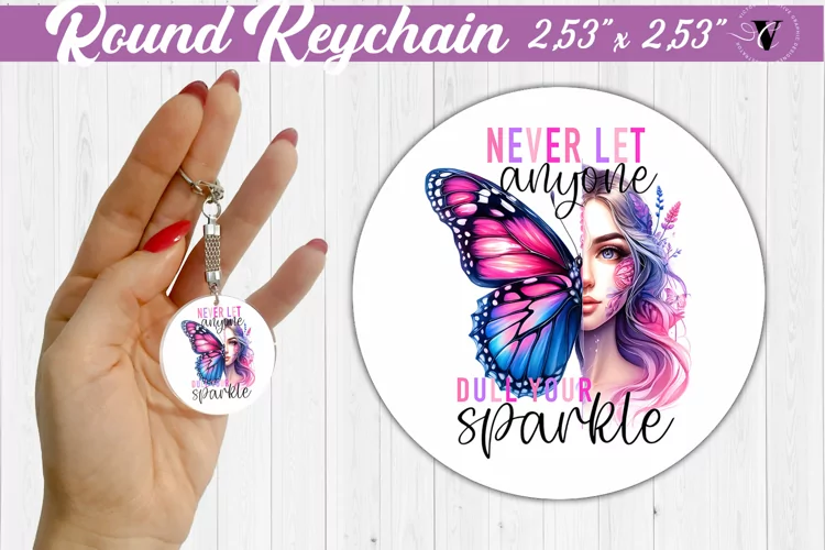 Round keychain sublimation | Strong woman