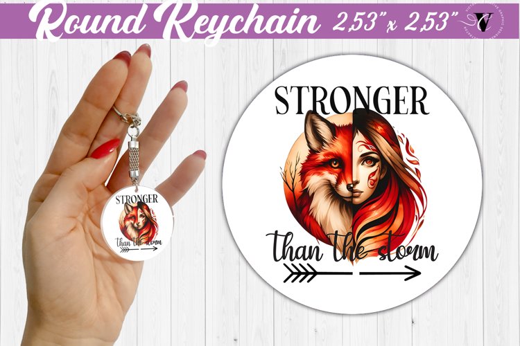 Round keychain sublimation | Strong woman