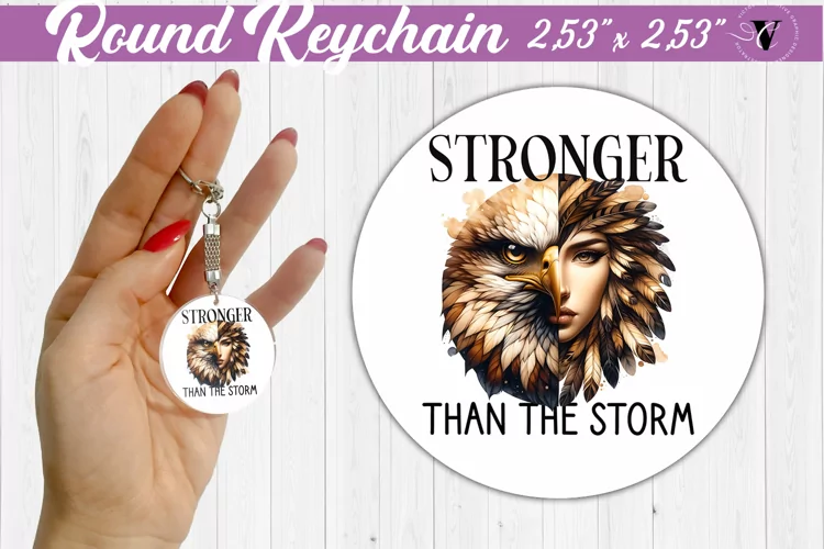 Round keychain sublimation | Strong woman