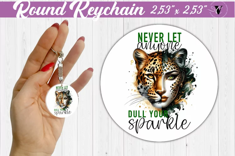Round keychain sublimation | Strong woman