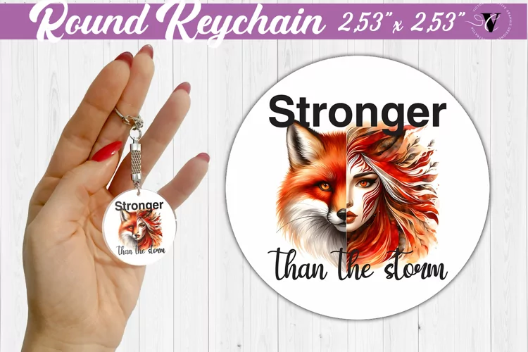Round keychain sublimation | Strong woman