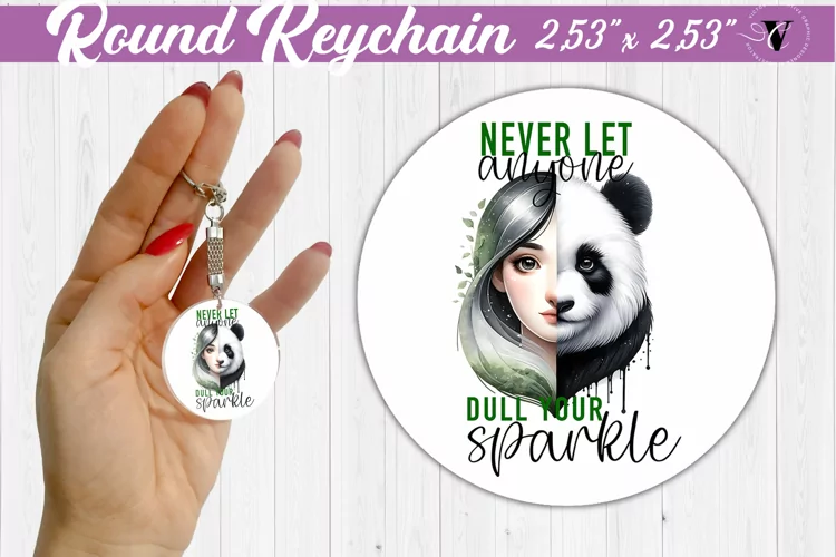 Round keychain sublimation | Strong woman