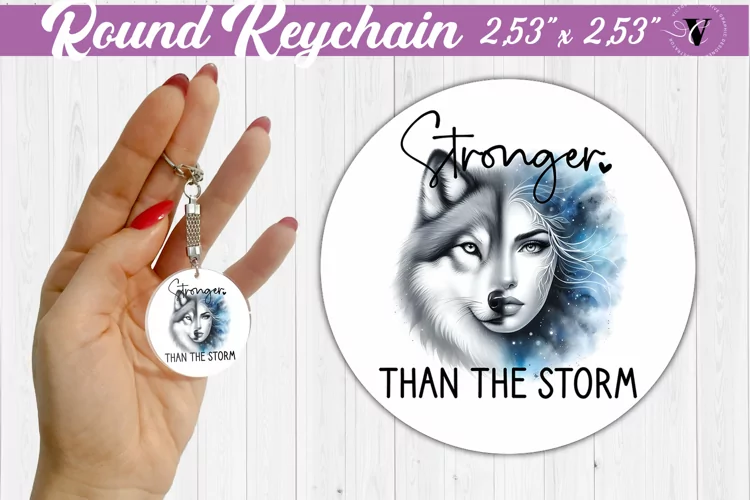 Round keychain sublimation | Strong woman