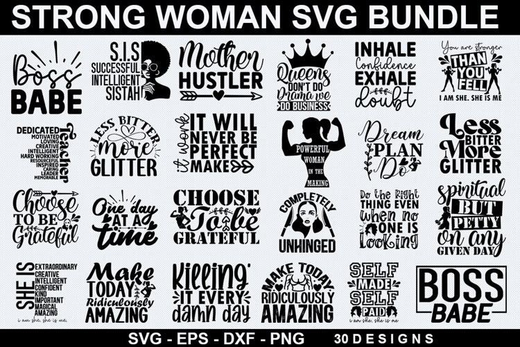 Strong Woman SVG Bundle - Strong Woman SVG Design