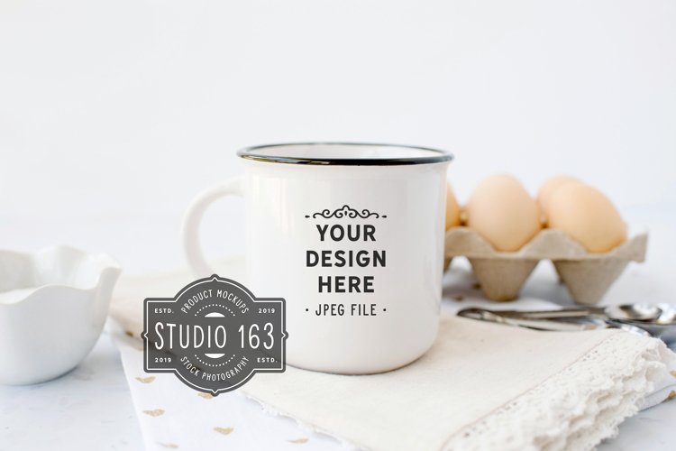 Mug Mockup | Enamel Mug Mockup | Coffee Mug JPG example image 1