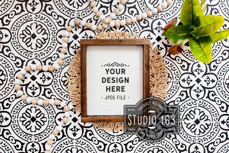 8x10 Farmhouse Sign Mockup, Wood Sign Mockup, JPEG example image 1