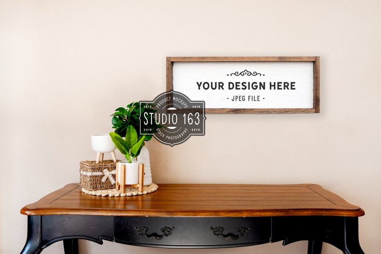 8x24 Farmhouse Sign Mockup, Wood Sign Mockup, JPEG