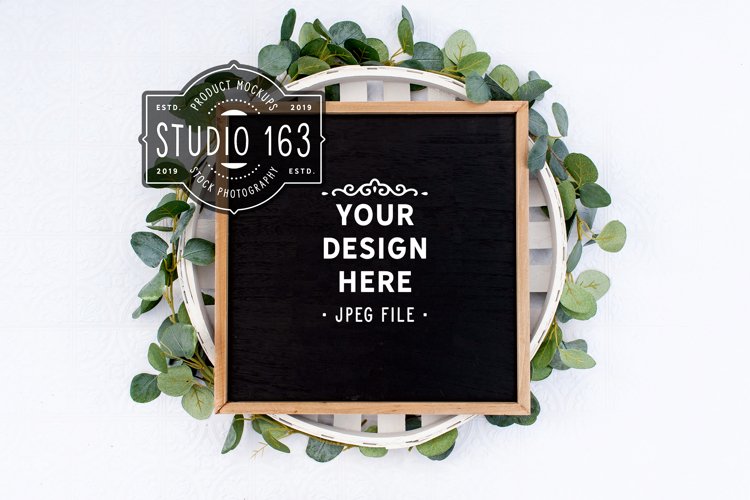 16x16 Chalkboard Sign Mockup | Wood Sign Mockup