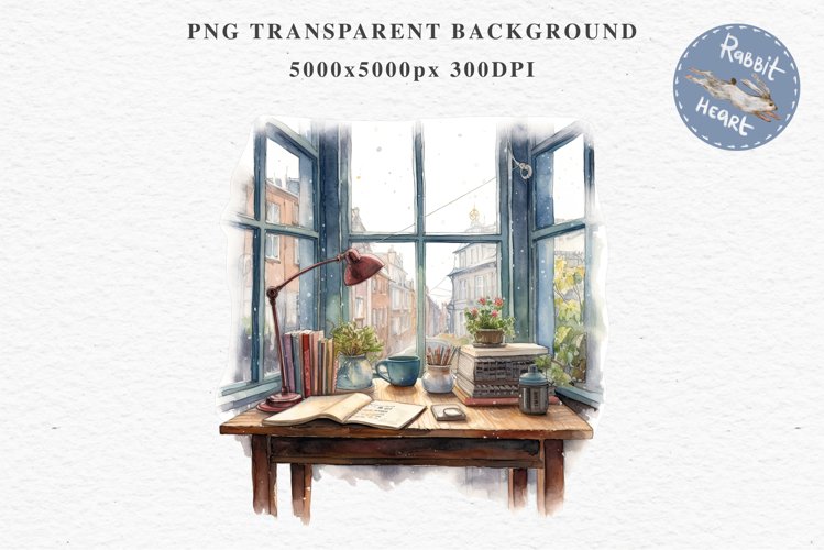Study Corner Clipart Artist Workspace PNG Scrapbooking Art boho cozy interior table desk Transparent art workshop designs sublimation kids printable digital watercolor Study Corner Clipart, Artist Workspace PNG,  jpeg boho cozy interior table, work desk