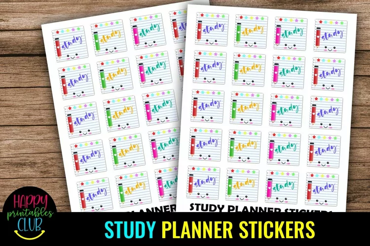 Study Planner Stickers I School Planner Stickers