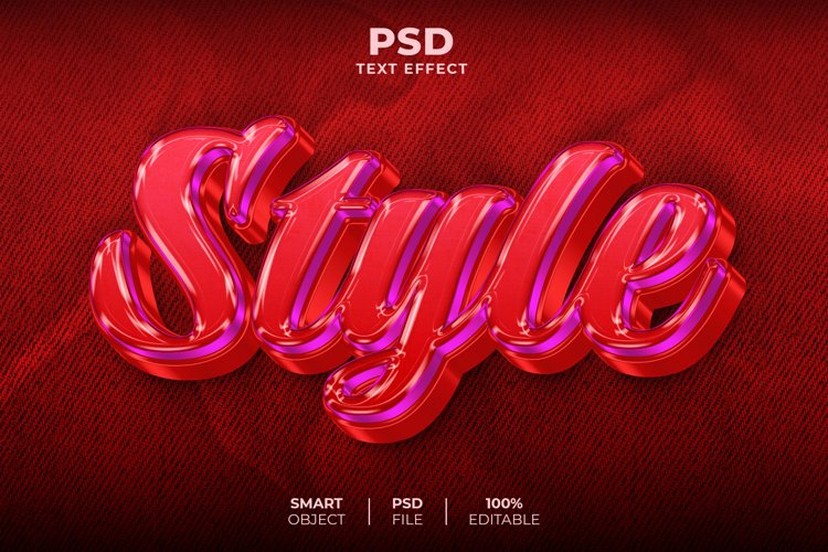 Style 3D editable text effect
