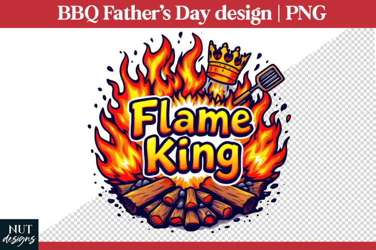 Flame King BBQ Fathers day tshirt, Dad grill master