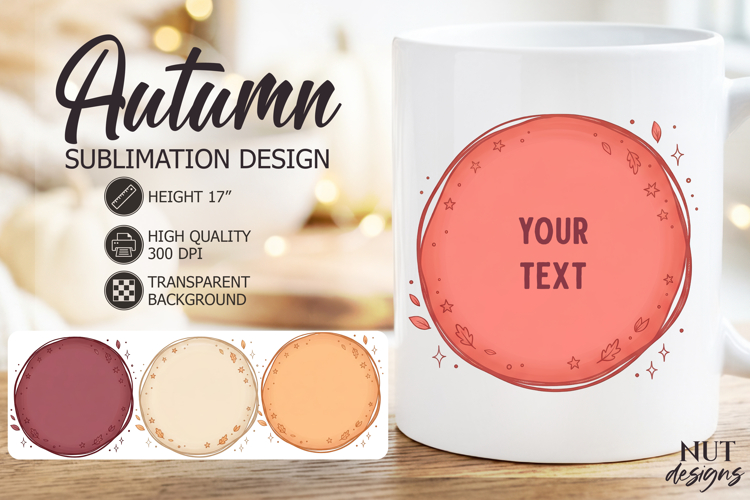 Fall Circle Frame Minimalist Warm autumn background