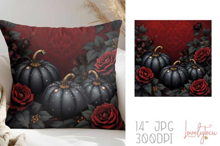 Halloween pumpkins pillow sublimation design
