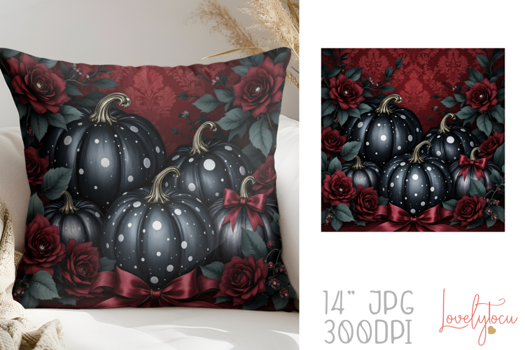Halloween pumpkins pillow sublimation design