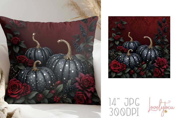 Halloween pumpkins pillow sublimation design