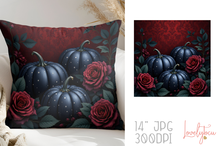 Halloween pumpkins pillow sublimation design