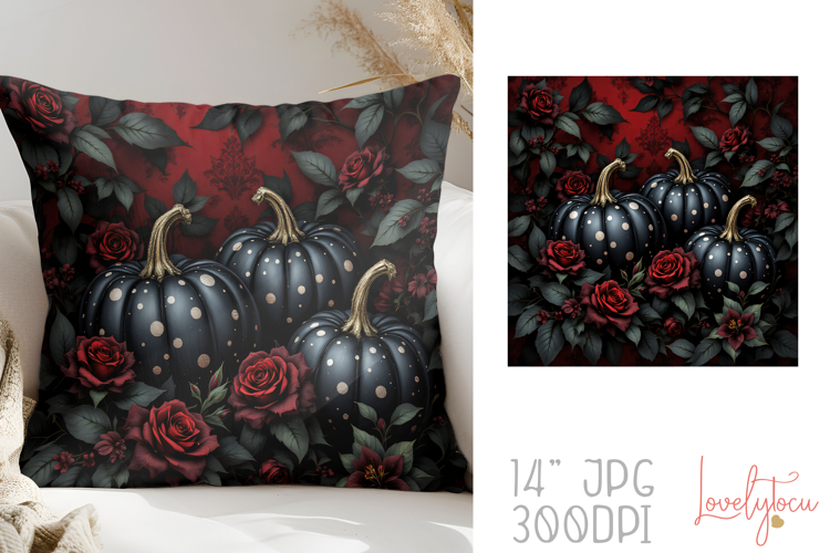 Halloween pumpkins pillow sublimation design