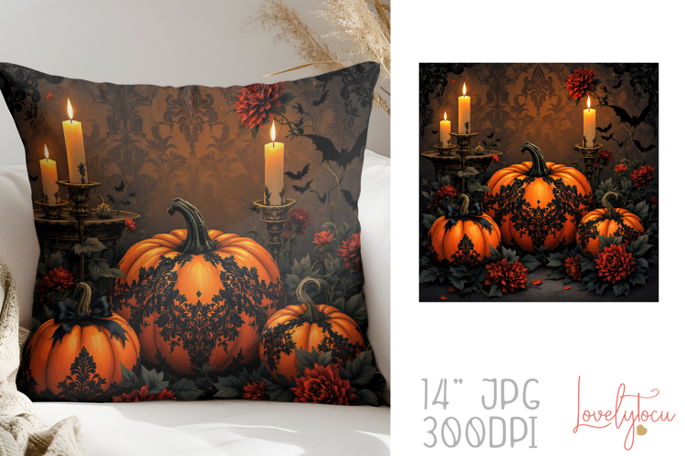Halloween pumpkins pillow sublimation design