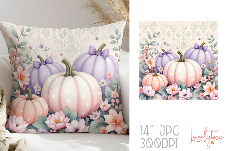Halloween pumpkins pillow sublimation design