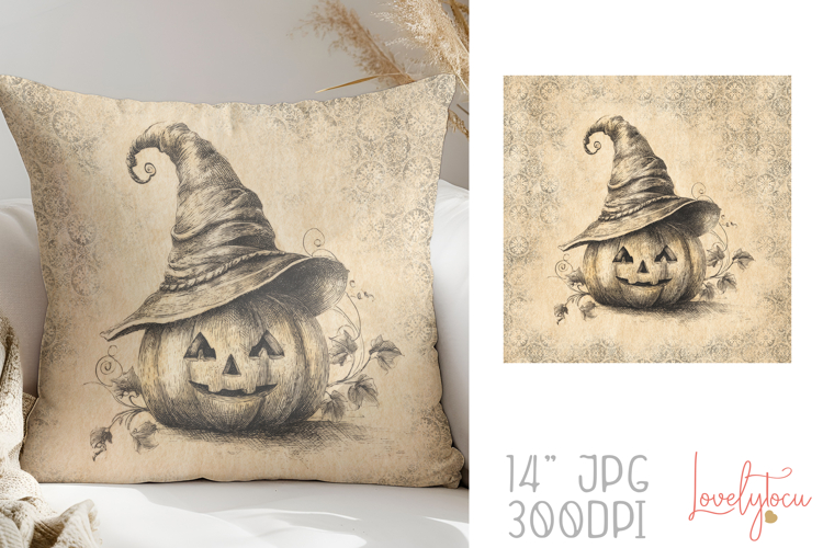 Vintage halloween pillow sublimation design