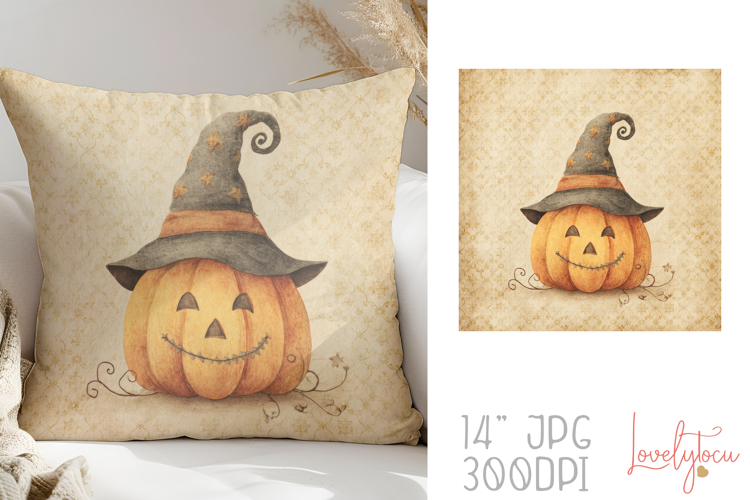 Vintage halloween pillow sublimation design