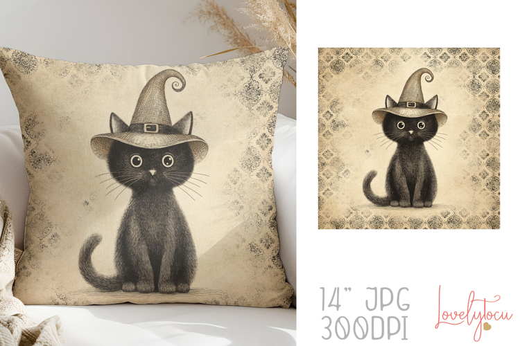 Vintage halloween pillow sublimation design