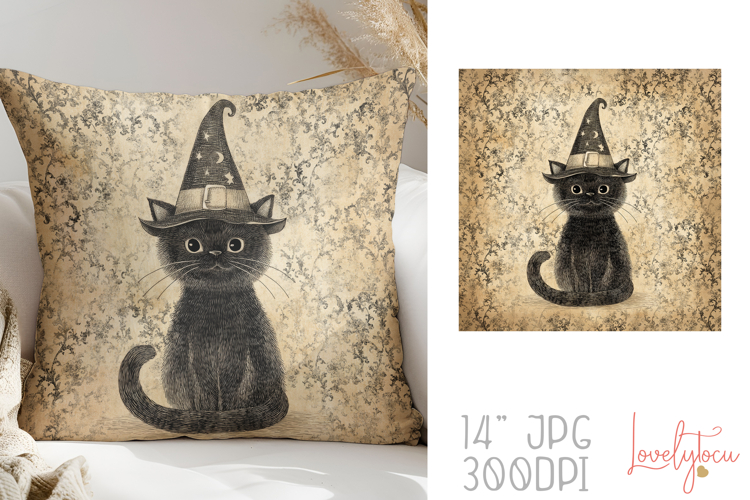Vintage halloween pillow sublimation design