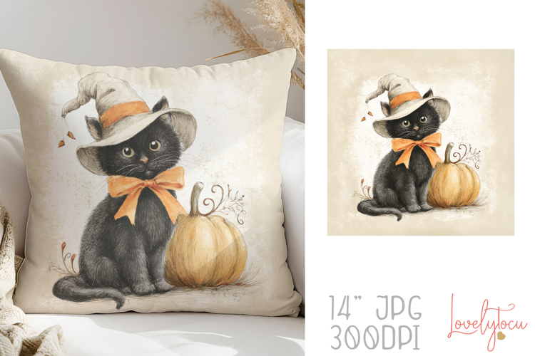 Vintage halloween pillow sublimation design