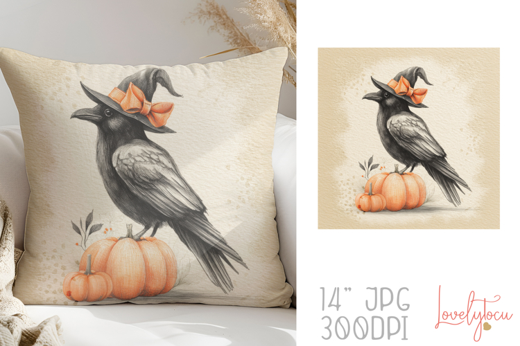 Vintage halloween pillow sublimation design