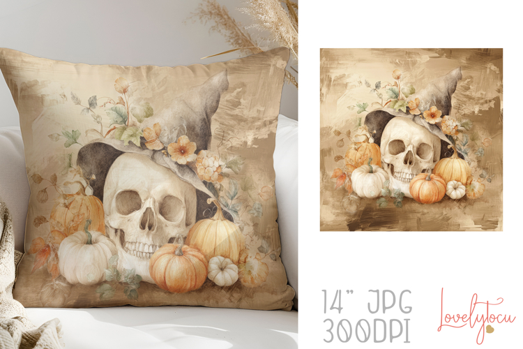 Dead witch halloween pillow sublimation design