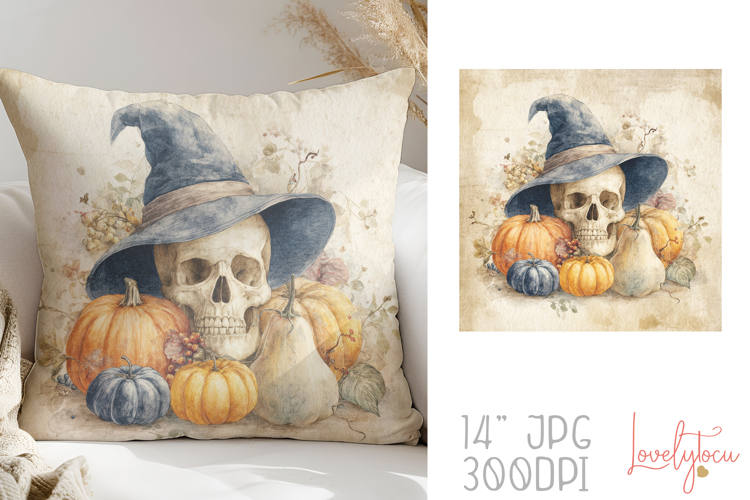 Dead witch halloween pillow sublimation design