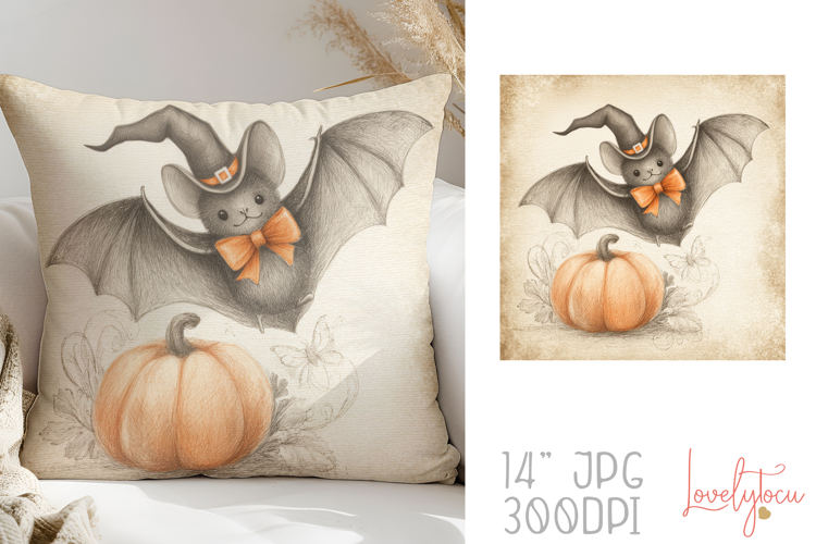 Vintage halloween pillow sublimation design
