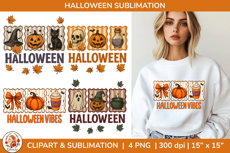 Halloween Vibes T-Shirt Design Sublimation PNG