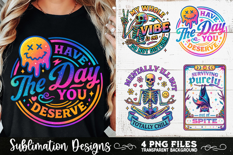 Funny Skeletons Sarcastic Retro PNG Sublimation