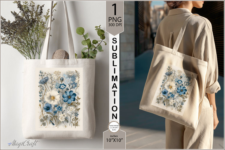 Flowers sublimation| flower|Tote Bag Design| Sublimation
