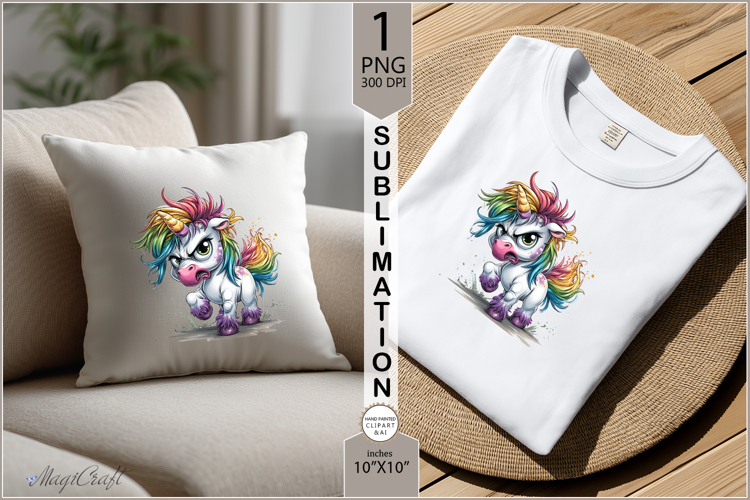angry unicorn sublimation| unicorn|Tote Bag Design