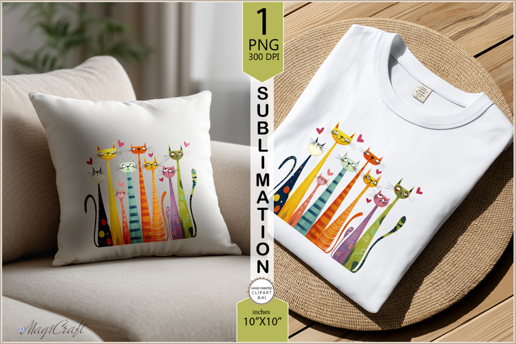 Cute cats sublimation|Tote Bag Design| cat Sublimation