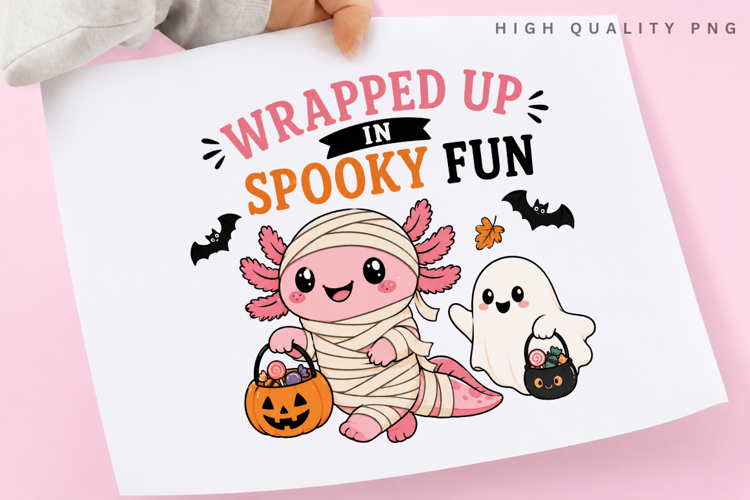 Wrapped Up In Spooky Fun PNG Sublimation Design, Mummy