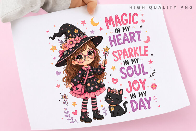 Magic In My Heart Sparkle In My Soul PNG Sublimation Design example image 1