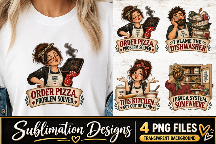 Funny Kitchen Clipart Sublimation PNG