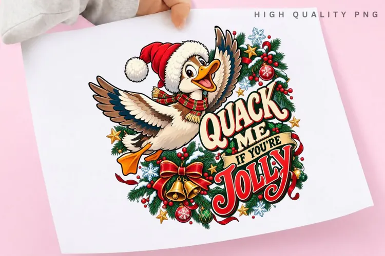 Quack Me If You’re Jolly Funny Christmas Duck Holiday PNG