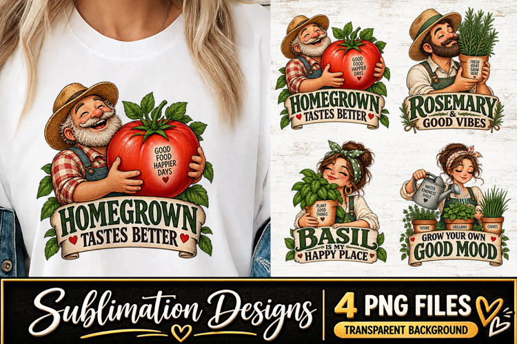 Gardening Vegetable Clipart Sublimation PNG