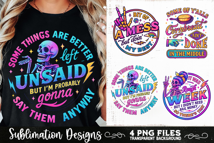 Funny Skeletons Sarcastic Retro PNG Sublimation
