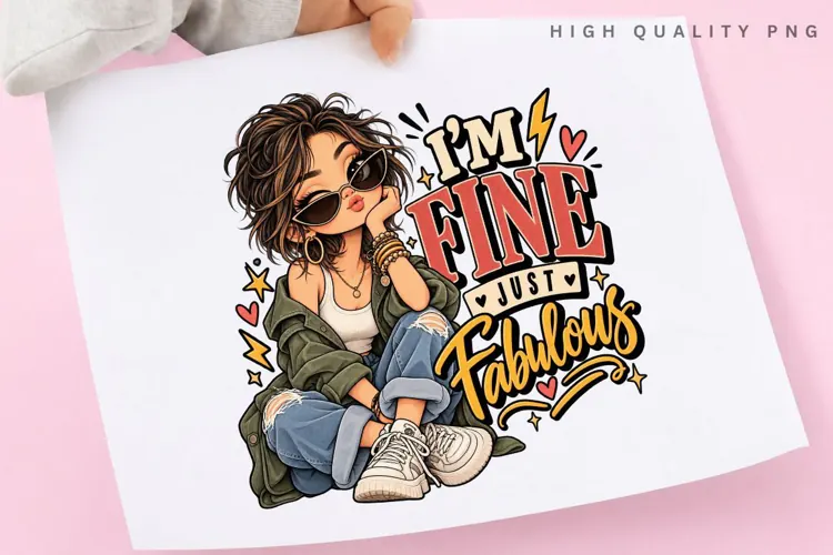 I'm Fine Just Fabulous Cute Stylish Girl Sunglasses Positive